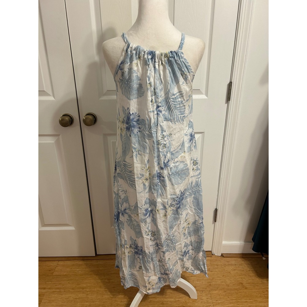 Bellambra Italy 100% Linen Romantic Euro summerCoastal Resort blue Beach dress - Picture 4 of 10